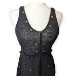 ZARA Black Midi Dress Rhinestone Embellishment Wool Photo 7