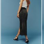 Reformation  Black Denim long Skirt. 27 Photo 9
