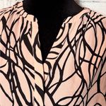 Dana Buchman ‎ Black and Pink Long Sleeve Tie Front Blouse Photo 2