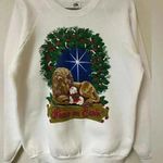 Fruit of the Loom VTG Christmas Crewneck Lion & The Lamb Peace on Earth XL Photo 1