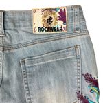 Rocawear  Light Blue Purple Embroidered Low Rise Straight Jeans sz 7 NEW Tags Y2K Photo 7