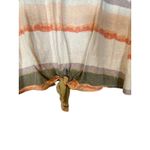 Truself PInk Green White Striped Short Sleeve Front Knot Blouse Women Sz S Photo 4