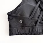 Lululemon [] Black High Neck Energy Sports Bra Strappy Back Workout Top Size 12 Photo 5