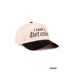 I Need a Diet Coke Embroidered Hat White / Black NWT Photo 3