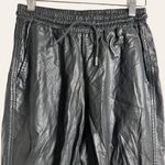 ZARA  Black Faux Leather Drawstring Jogger Pants Size XS Photo 1