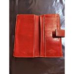 Gucci Vintage  Red Leather  Button Snap Wallet Authentic Made In Italy Photo 5