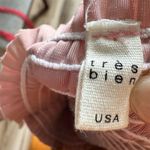 Tres Bien Women's Off-Shoulder Pink Velvet Smocked Crop Top Size M Photo 3