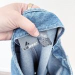 [Vintage] 90s Lizwear Medium Wash Denim Wrap Front Straight Midi Skirt Size 12 Blue Photo 9