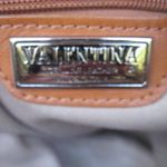 Vintage Valentina Pebbled Leather Two Tone Bag Black Photo 9