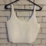 Amazon White Fuzzy Cropped Pajama Tank Top Photo 3