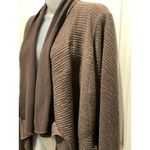 Cristina B. Women's Textured Draped Open Front Cardigan Sweater Jacket XL Career Brown Photo 2
