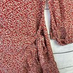 Princess Polly Dalko Mini Dress Red Floral Balloon Sleeve Ruffle Women's Size 4 Photo 5