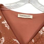 Fourteen & 9th Peach Tiered Flowy Polkadot Floral Ruffle Dress Long Sleeve Photo 5