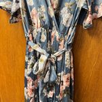 Baltic Born NEW Sicily Satin Short Sleeve Maxi Dress Floral Blue Large L NWT Photo 6