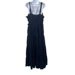 Anthropologie Crown and Ivy Tiered Sleeveless Tank Maxi Dress XL Blue Smocked Ruffle Cotton Photo 2