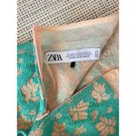 ZARA  Limited Edition Floral Jacquard Midi Skirt XS Teal Gold Brocade Elegant Photo 6