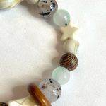 Star Bracelet White Shell Tan Multi Colors Shapes Boho Beaded Stretchy Multiple Photo 2