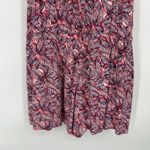 Gap Halter Romper Tropical Leaf Print Pink Purple Drawstring Pockets Size M Photo 7