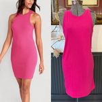 Old Navy Hot Pink Fitted Stretch Rib Knit Racerback Mini Dress Sz XL 💚🍄 Photo 1