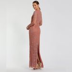Mac Duggal 93626 Womens High Neck Illusion Embellished Gown Dress Rose 14 Photo 4