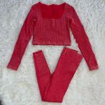 Fabletics Top & Leggings Set Color Faded Red Size XS (See Measurements) EUC Photo 0
