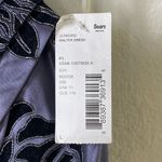 Trixxi Blue & Black Floral Tie Waist Bubble Hem Halter Neck Formal Dress Size L Photo 3