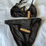 SKIMS  Swim Bikini Set triangle top "L" and high leg bikini bottom "M"Color‎ onyx Photo 0