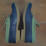 LL Bean Women's Bean Boots, Rubber Mocs with Leather Green Uppers 7M Blue Size 7 Photo 4