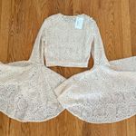 Bell Sleeve Lace Crop Top Butterfly Sleeve Blouse Lace Tee T Photo 10