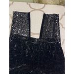 CHICO'S Holiday Velvet Black Sequins & Panne Tapered Ankle Pants, Size .5 (6) Photo 2