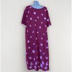 M. Mac Dress women’s 1X Maroon Pink Leaf Vermont Country Store Comfy Y2K Cotton Red Photo 1