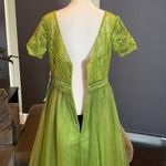 Women’s Full Length Tulle & Lace Sort Sleeve Dress with Zip Up Back Size 12 NWT Green Photo 6