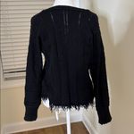 Very J Women's Black Frayed Sweater Photo 5