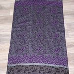 Pashmina  purple silver patterned fringe scarf Photo 6