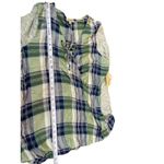 One World 2x Plaid Mixed Media Front Wrap Tie Neck Long Sleeve 2X NWT Photo 8