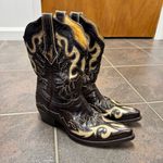 Old Gringo  Yippee Ki Yay Cowboy Cowgirl Western Boots Flame Stitching Brown 5.5 Photo 13