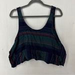 Ecote  Loose Fit Cropped Tank Top Striped Womans Size M Green Blue Photo 0