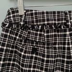 Max Mara Weekend Valico Fringe-Trim Plaid Cropped Pants Black White 8 Photo 8