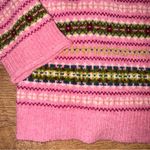 Tabitha Webb Wool Black Striped Pink Cardigan Sweater Photo 5
