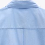 ZARA Blue Ruched Buttoned Slit Midi Dress Photo 5