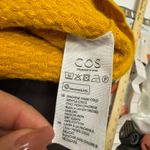 COS  Sweater Womens X Small Yellow Raised Stitch Jumper Textured Crew Neck Cotton Photo 3