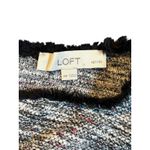 Loft Petite Textured Tweed Dress Black White Pink Blue Fringe Sleeveless Medium Photo 7