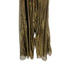 Fame and Partners  Gold Metallic Lame Wide Leg Backless‎ Jumpsuit Size US 2 Photo 11