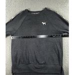 Victorias Secret Pink Sweatshirt Women XS Oversized‎ Graphic Fleece Rainbow Dog Gray Photo 2