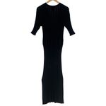 Anthropologie  Varley Malia Knit Midi Dress Black Ribbed 3/4 Sleeve Size XL Photo 3
