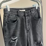 PacSun  Black High-Rise Straight Distressed Jeans Photo 1