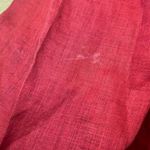 Rena Rowan Vintage Burgundy 100% Linen Ladder Crochet Button Down Blouse Sz 14 Photo 3