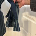 Badgley Mischka Green and Navy Striped Blouse with backside flower print Size M Photo 5