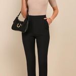 Lulus Kick It Black High Waisted Trouser Pants Photo 0