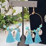 Bogo Beachy Necklace with Starfish Pendant Hoop Earrings Blue Photo 2